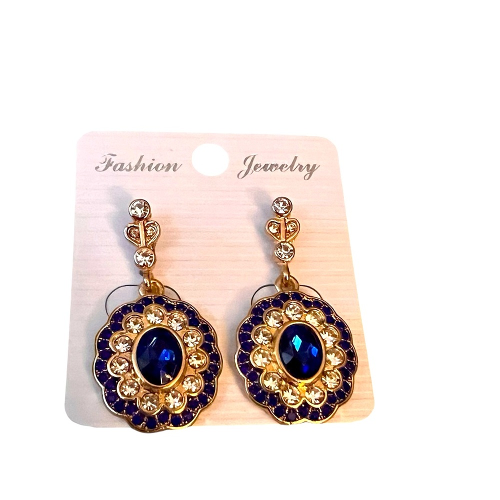 Elegant Blue and Gold Earrings NWT